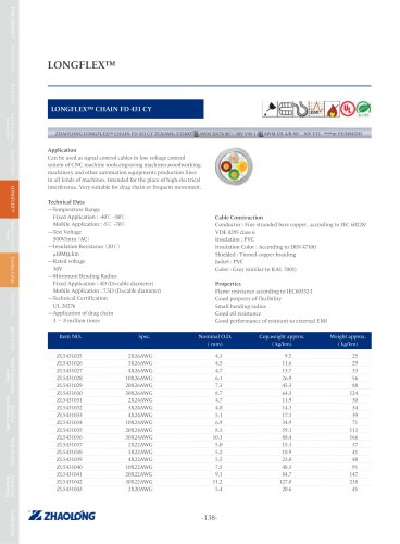 LONGFLEX® CHAIN FD 431 CY Power cable