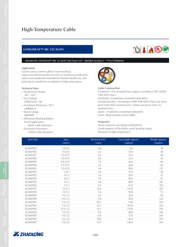 LONGHEAT® MC 125 XLPO Power cable