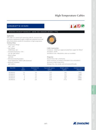 LONGHEAT® SC 125 XLPO Power cable