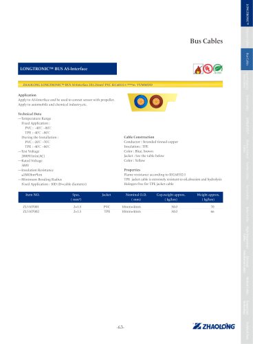 LONGTRONIC® BUS AS-Interface Data electrical cable