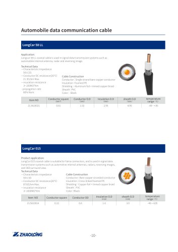 zhaolong LONGTRONIC® LongCar 015 Data electrical cable