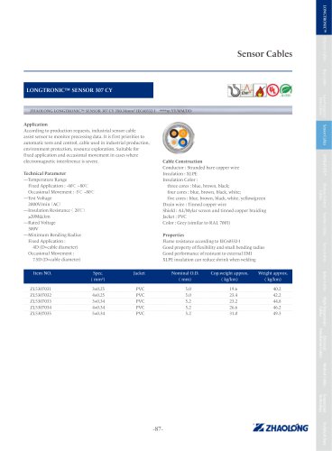 zhaolong LONGTRONIC® SENSOR 307 CY Data electrical cable