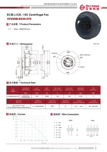 Centrifugal fan  CF250B-E230-270