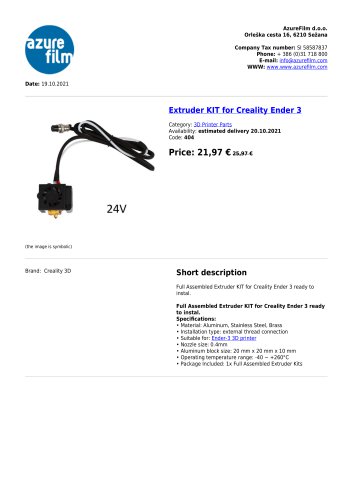 Extruder KIT for Creality Ender 3