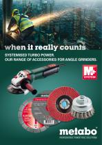 Metabo range of accessories for angle grinders brochure