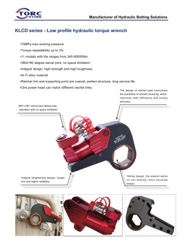 KLCD series - Low profile hydraulic torque wrench