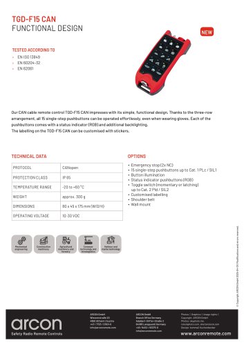 product data sheet TGD-F15 CAN