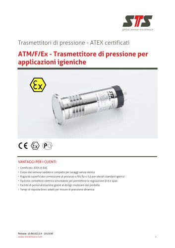 ATM/F/Ex Trasmettitore di pressione per applicazioni igieniche ATEX