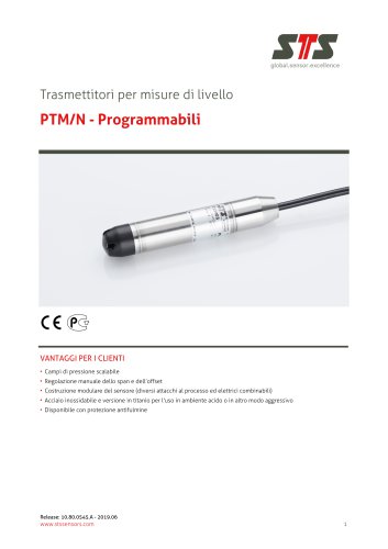 PTM/N Trasmettitori di livello programmabili