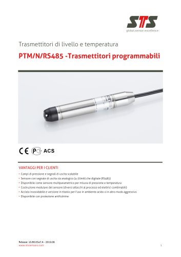 PTM/RS485 Trasmettitori programmabili