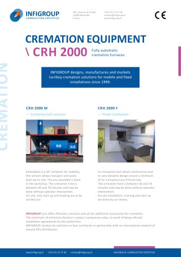 CREMATION EQUIPMENT \ CRH 2000