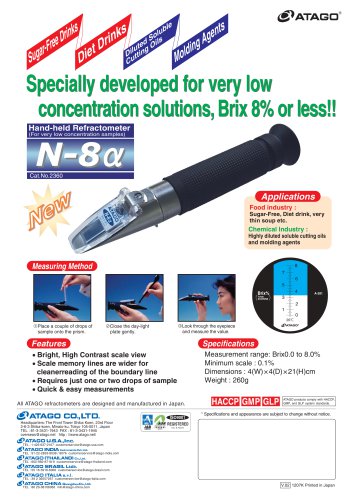 Hand-Held Refractometer N-8α