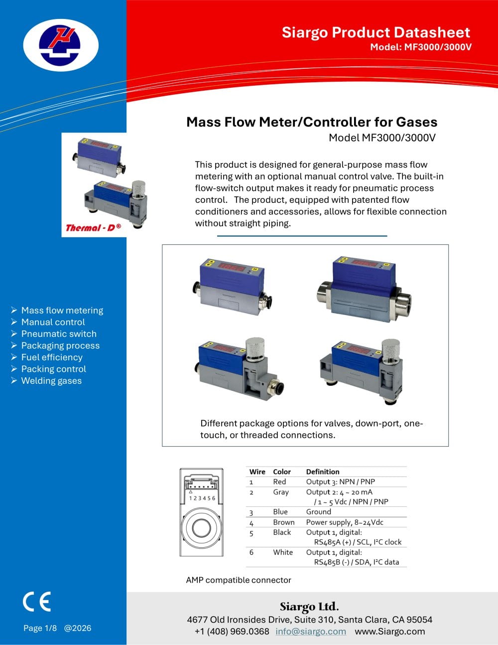 Mass flow meter MF3000 - SIARGO