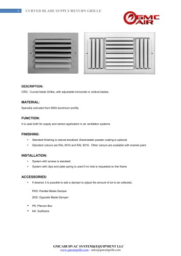 CURVED BLADE SUPPLY/RETURN GRILLE