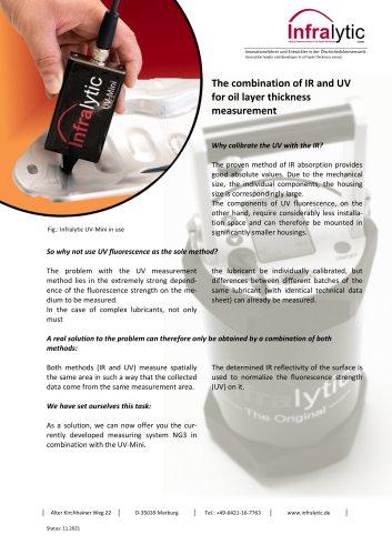 The combination of IR and UV for oil layer thickness  measurement