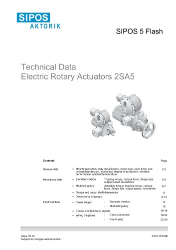 Tecnical Data SIPOS 5 rotary actuators 2SA5