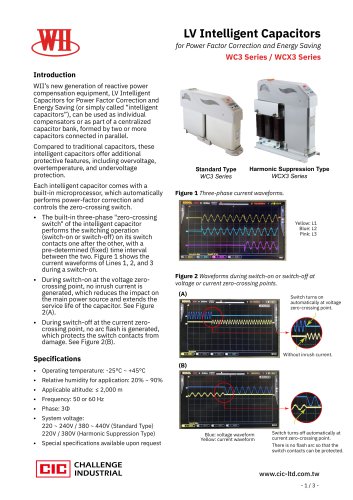 LV Intelligent Capacitors WC3 Series / WCX3 Series