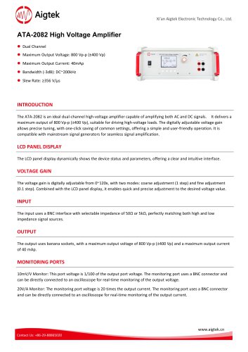 Aigtek High Voltage Amplifier ATA-2082