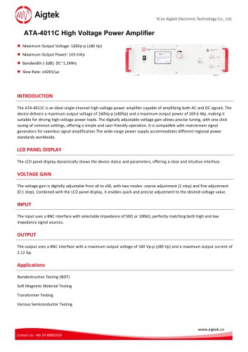 Aigtek High Voltage Power Amplifier ATA-4011C