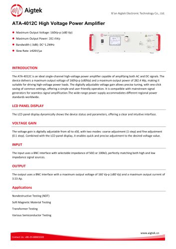 Aigtek High Voltage Power Amplifier ATA-4012C