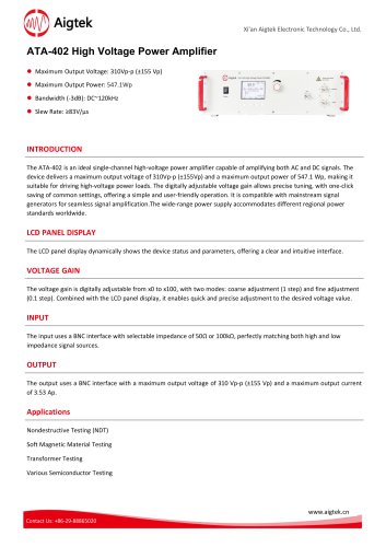 Aigtek High Voltage Power Amplifier ATA-402