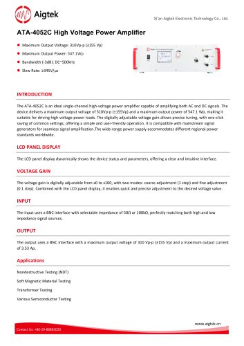 Aigtek High Voltage Power Amplifier ATA-4051C