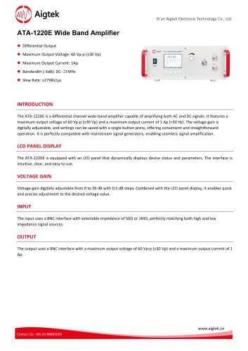 Aigtek Wide Band Amplifier ATA-1220E