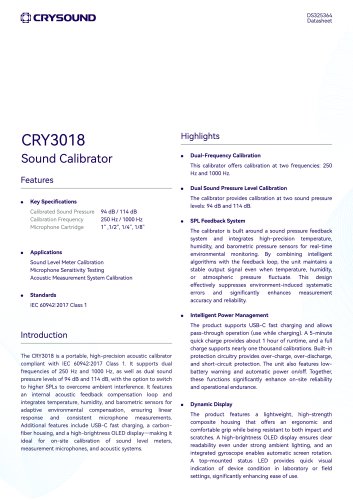 CRY3018 Sound Calibrator