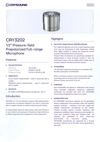 CRY3202 Measurement Microphone