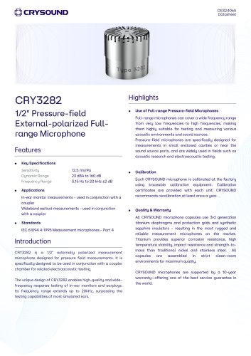 CRY3282 Measurement Microphone