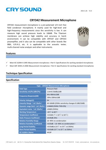 CRY342 Measurement Microphone