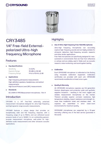 CRY3485 Measurement Microphone