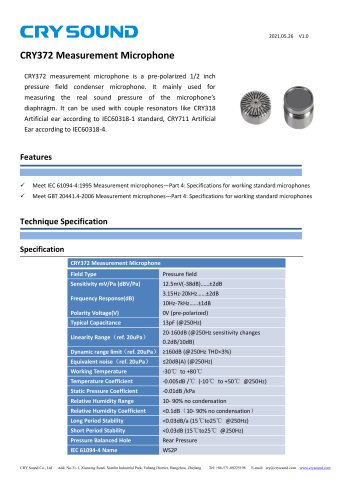 CRY372 Measurement Microphone