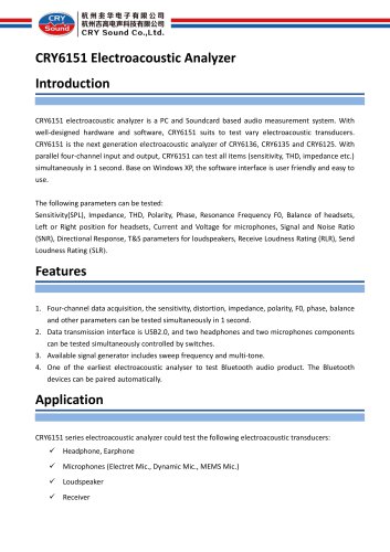 CRY6151 Electroacoustic analysis system