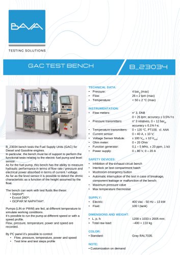 GAC TEST BENCH