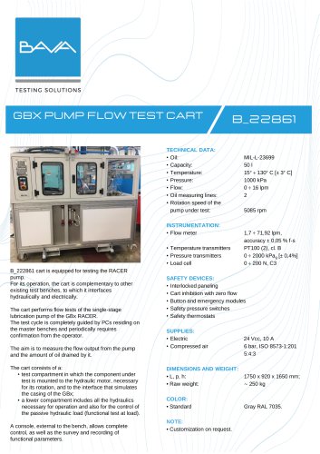 GBx PUMP FLOW TEST CART