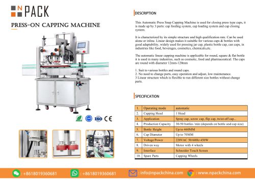 press-on capping machine