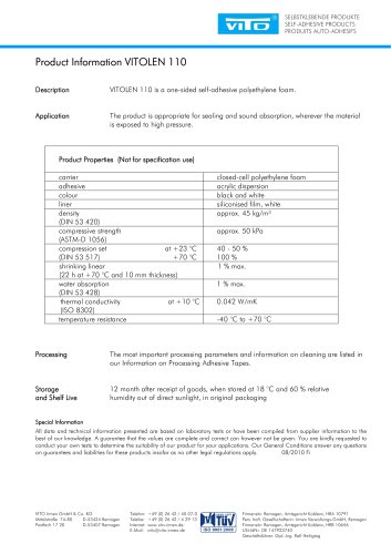 Product Information VITOLEN 110