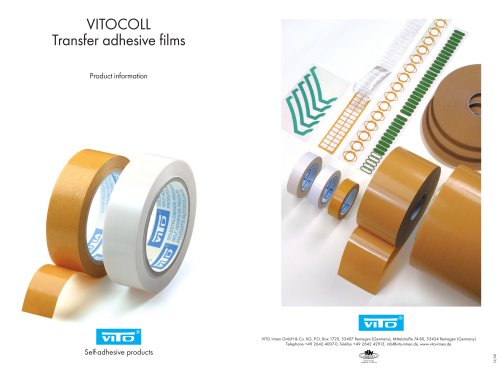 VITOCOLL double-side selgf-adhesive supported and unsupported tapes