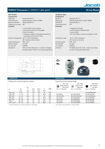 Datasheet PERFECT NPT - italian