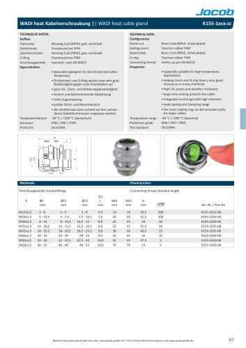 Datasheet WADI heat brass metric K155-1xxx.zz