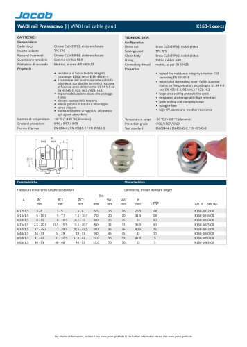 Datasheet WADI rail brass metric K160-1xxx-zz - italian