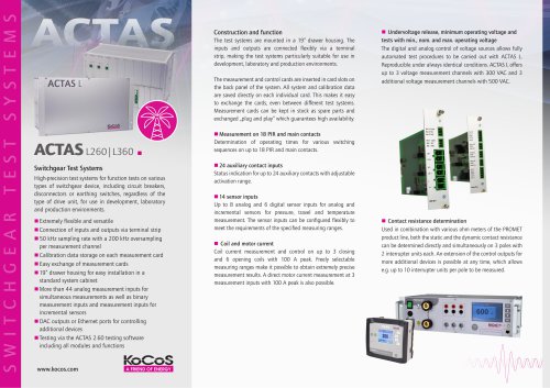 ACTAS L260 | ACTAS L360 Infosheet 