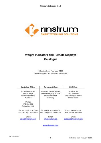 Weight Indicators, Scales and Remote Displays