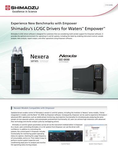 Shimadzu&rsquo;s LC/GC Drivers for Waters   &trade;   Empower   &trade;