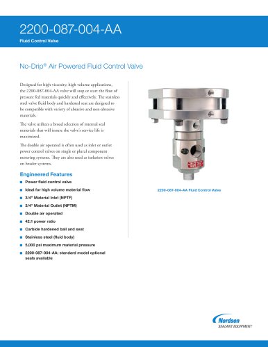 2200-087 Series No-Drip Fluid Control Valves