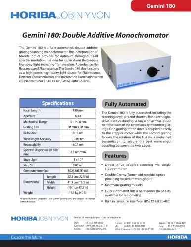 Spectrometers & Monochromators Gemini