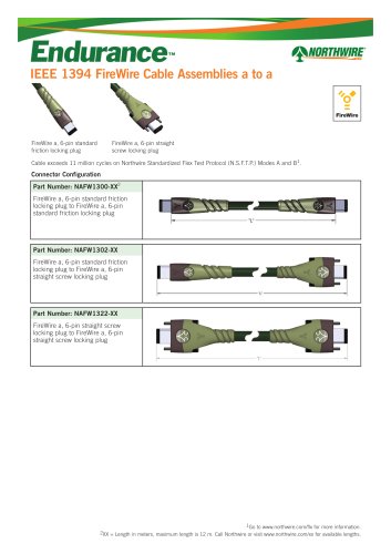 IEEE 1394a FireWire Cable Assemblies 'a' to 'a' 