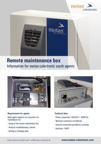 Remote maintenance box Information for motan-colortronic south agents