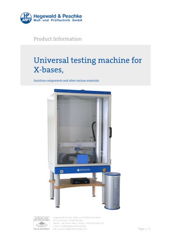 Furniture testing - Single test rigs - Universal testing machine for furniture components